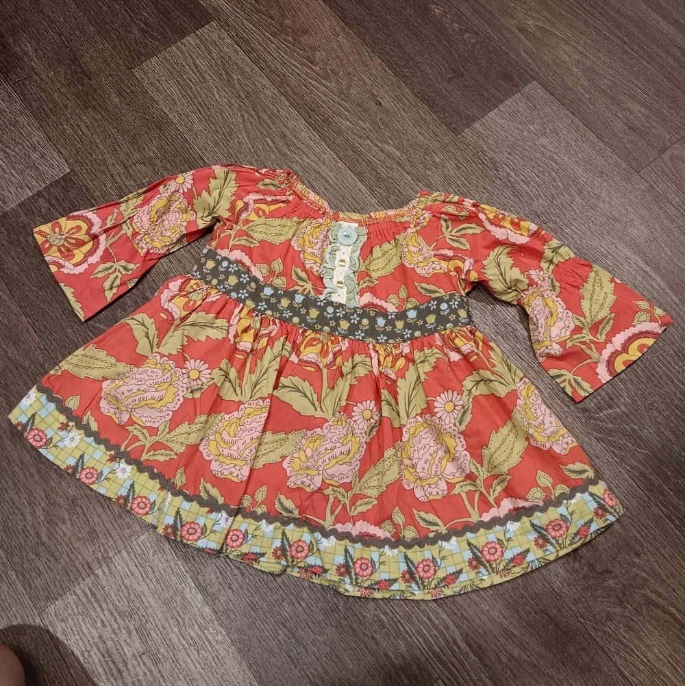 Matilda Jane Serendipity Dress in Orange and Green